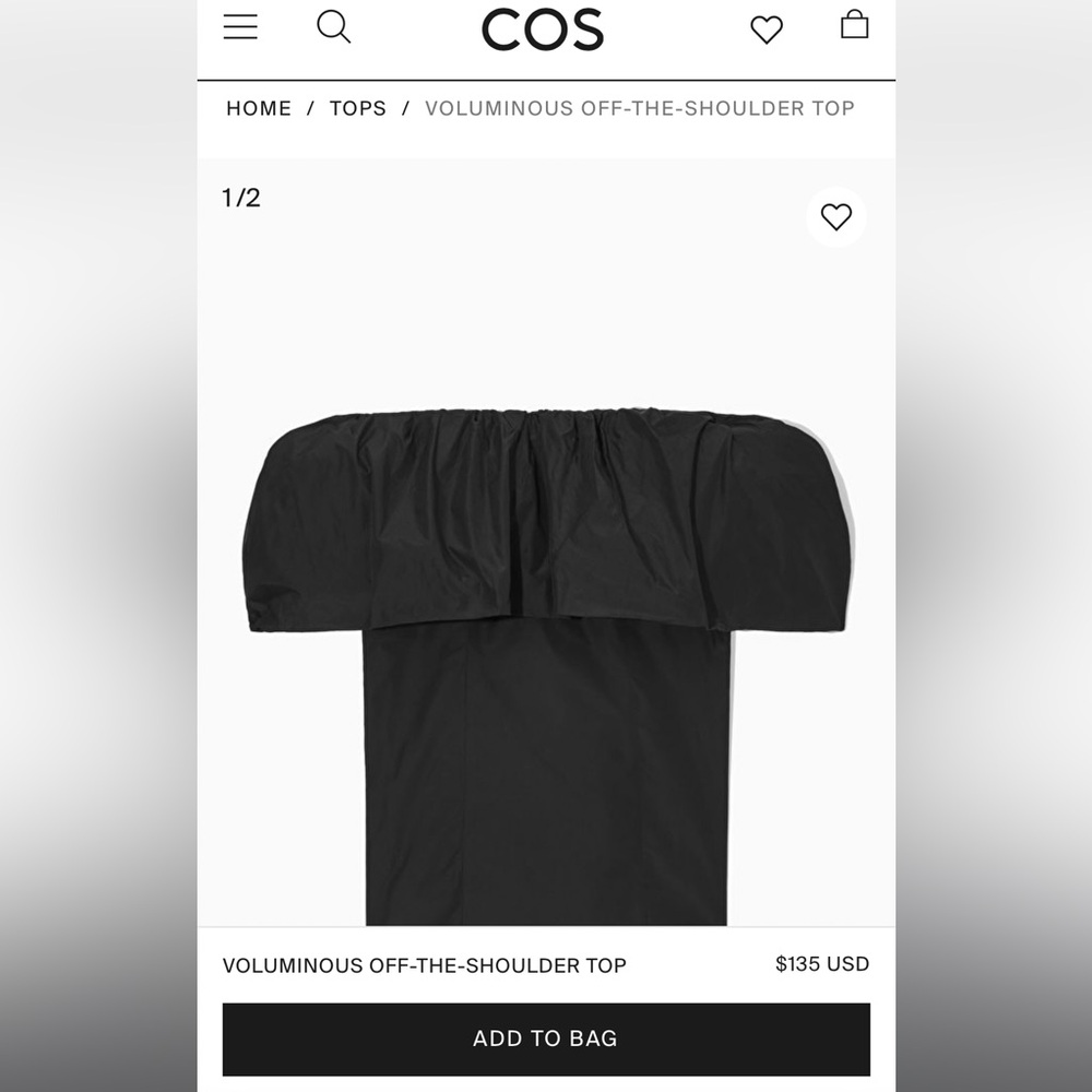 COS VOLUMINOUS OFF-THE-SHOULDER TOP
